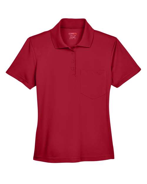 Women's Origin Performance Piqué Polo with Pocket - Classic Red Front