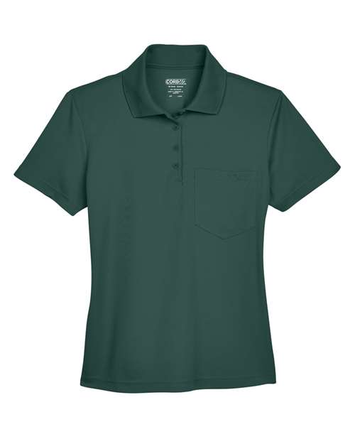 Women's Origin Performance Piqué Polo with Pocket - Forest Front