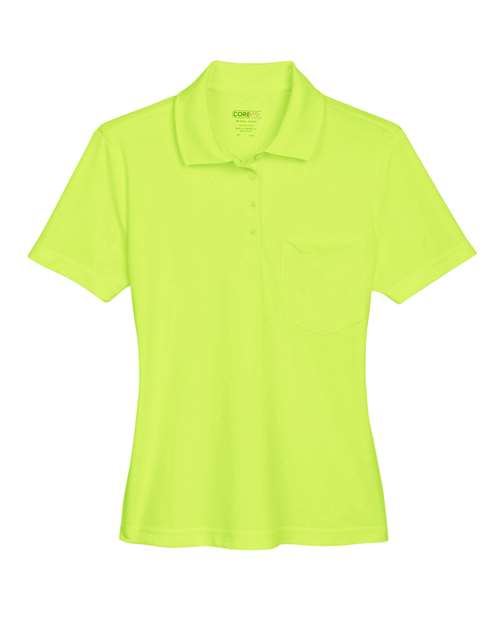 Women's Origin Performance Piqué Polo with Pocket - Safety Yellow Front