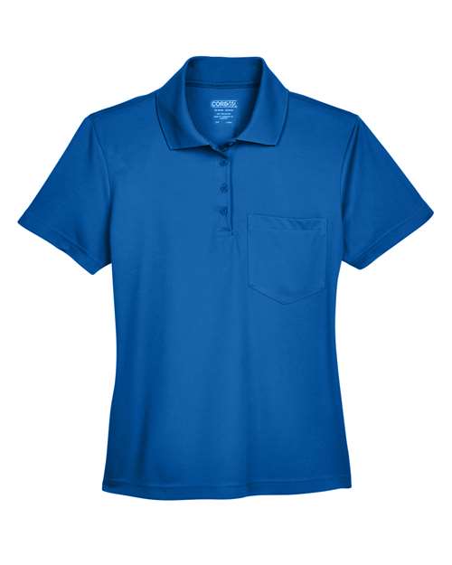Women's Origin Performance Piqué Polo with Pocket - True Royal Front