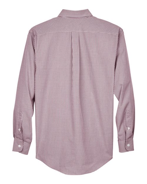 Men's Crown Collection® Gingham Check Woven Dress Shirt - Burgundy Back
