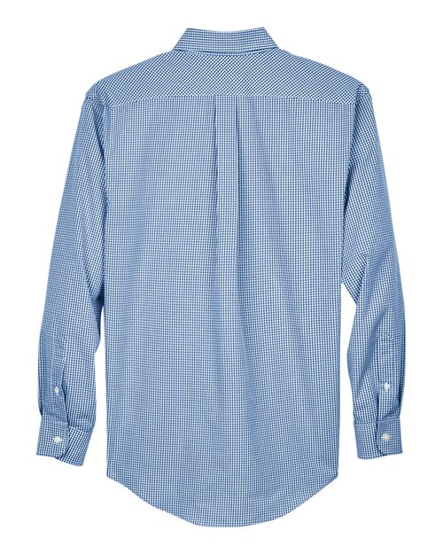Men's Crown Collection® Gingham Check Woven Dress Shirt - French Blue Back