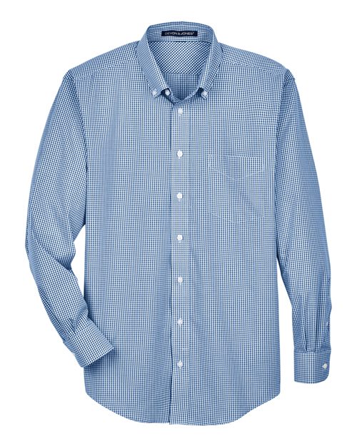 Men's Crown Collection® Gingham Check Woven Dress Shirt - French Blue Front