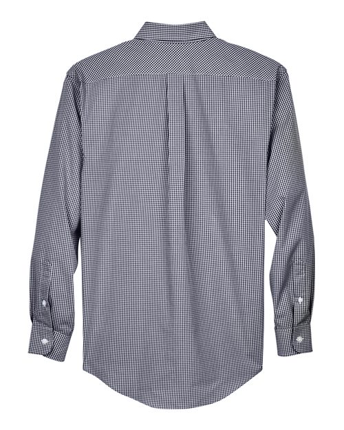 Men's Crown Collection® Gingham Check Woven Dress Shirt - Navy Back
