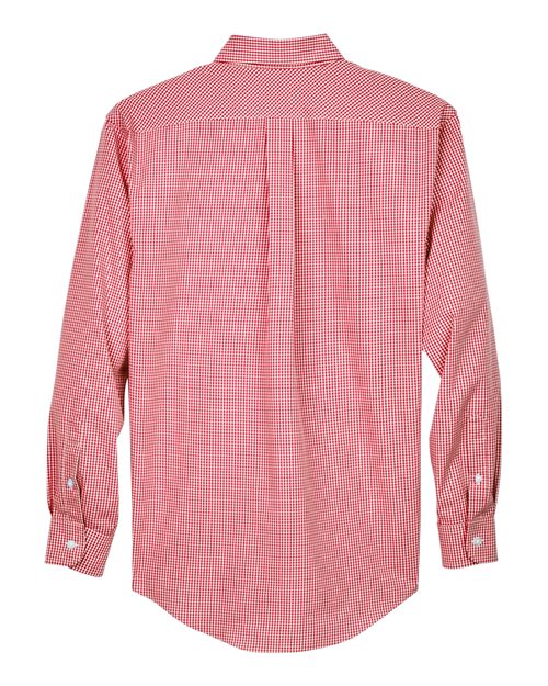 Men's Crown Collection® Gingham Check Woven Dress Shirt - Red Back