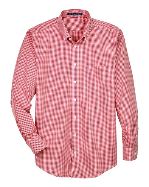 Men's Crown Collection® Gingham Check Woven Dress Shirt - Red Front