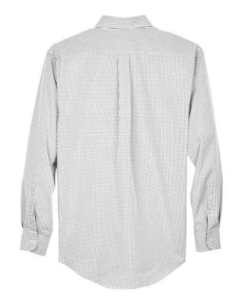Men's Crown Collection® Gingham Check Woven Dress Shirt - Silver Back