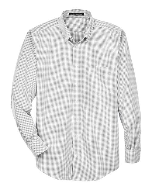 Men's Crown Collection® Gingham Check Woven Dress Shirt - Silver Front