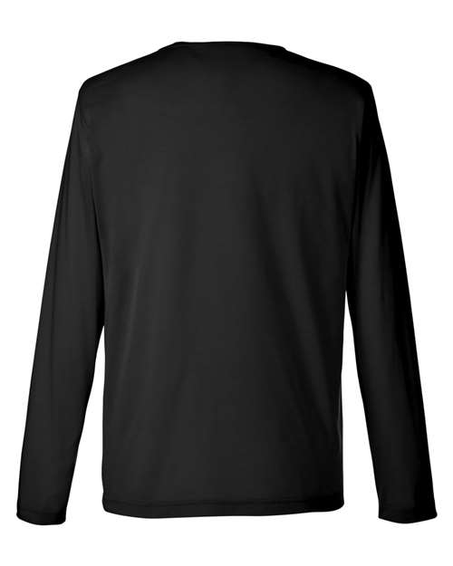 Unisex Fusion ChromaSoft™ Performance Long Sleeve T-Shirt - Black Back