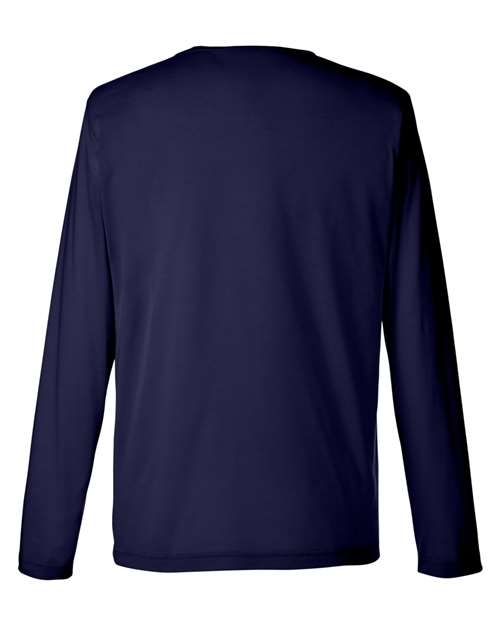 Unisex Fusion ChromaSoft™ Performance Long Sleeve T-Shirt - Classic Navy Back