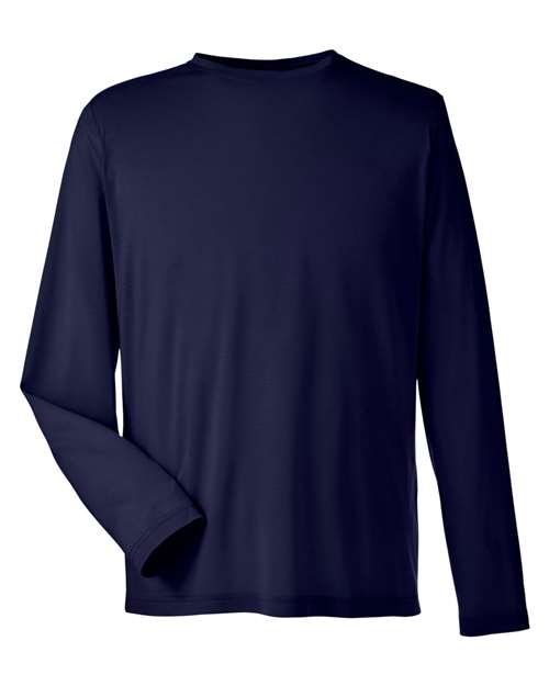 Unisex Fusion ChromaSoft™ Performance Long Sleeve T-Shirt - Classic Navy Front