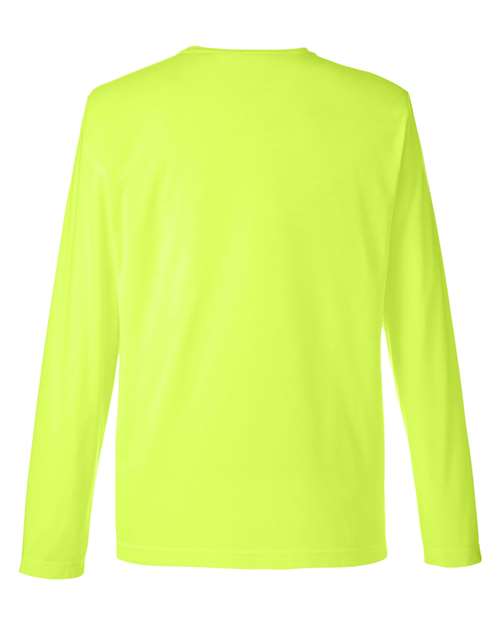 Unisex Fusion ChromaSoft™ Performance Long Sleeve T-Shirt - Safety Yellow Back
