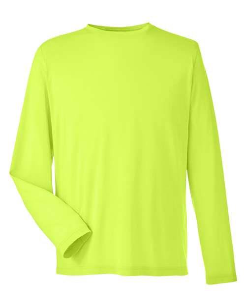 Unisex Fusion ChromaSoft™ Performance Long Sleeve T-Shirt - Safety Yellow Front