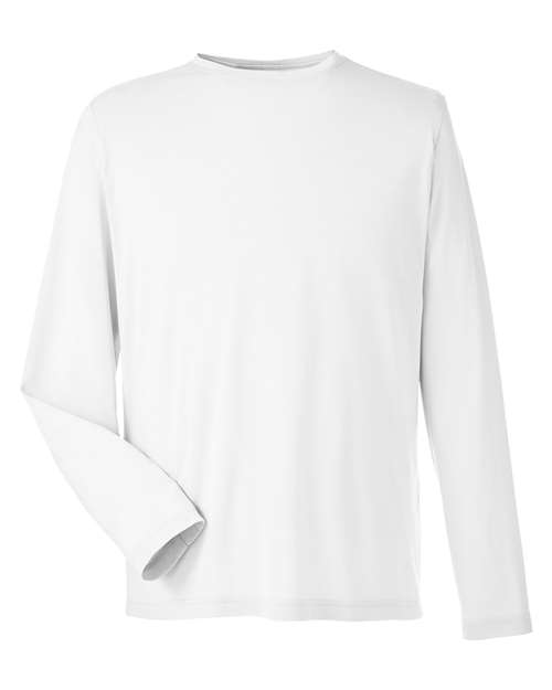 Unisex Fusion ChromaSoft™ Performance Long Sleeve T-Shirt - White Front