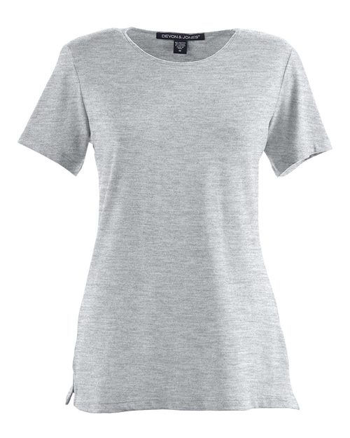 Devon & Jones Women's Perfect Fit™ Shell T-Shirt - Grey Heather Front