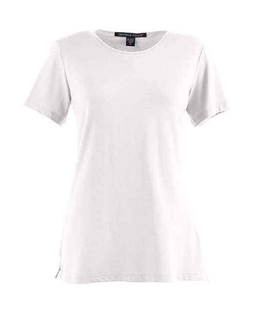 Devon & Jones Women's Perfect Fit™ Shell T-Shirt - White Front