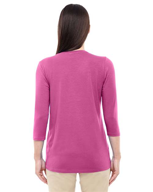 Women's Perfect Fit™ Bracelet-Length V-Neck Top - Charity Pink Back