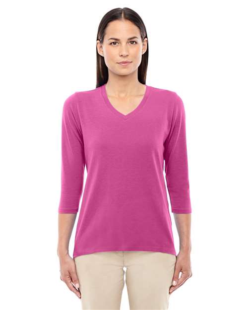Women's Perfect Fit™ Bracelet-Length V-Neck Top - Charity Pink Front