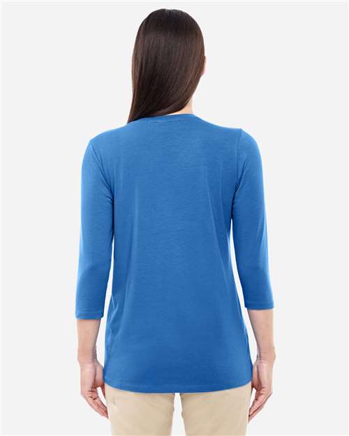 Women's Perfect Fit™ Bracelet-Length V-Neck Top - French Blue Back