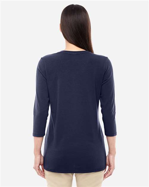 Women's Perfect Fit™ Bracelet-Length V-Neck Top - Navy Back