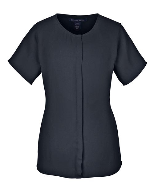 Devon & Jones Women's Perfect Fit™ Crepe Blouse - Black Front