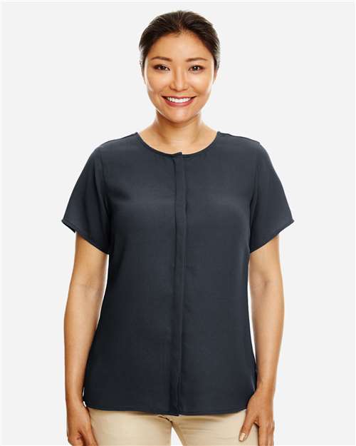 Devon & Jones Women's Perfect Fit™ Crepe Blouse - Model Front