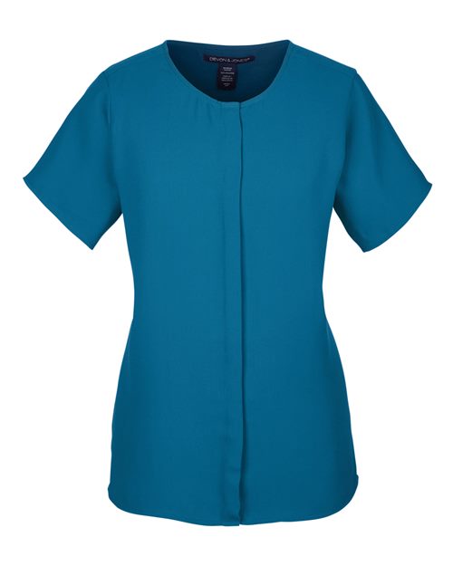 Women's Perfect Fit™ Crepe Blouse - Dark Teal Front