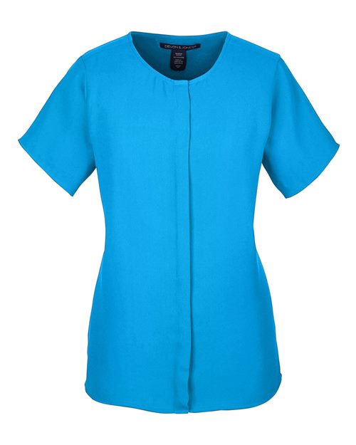 Women's Perfect Fit™ Crepe Blouse - Ocean Blue Front