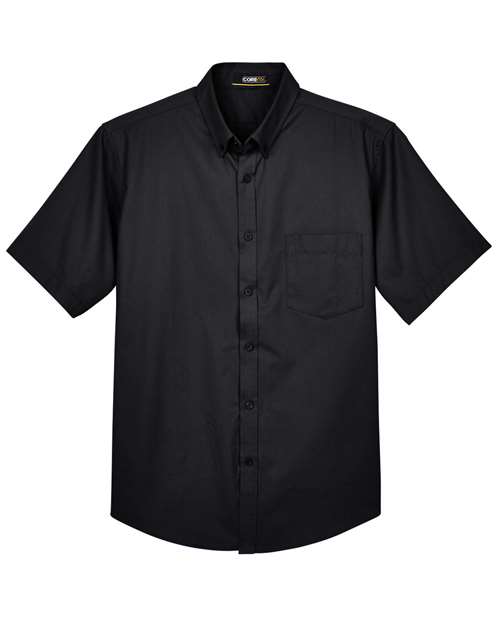 Men's Optimum Short Sleeve Twill Dress Shirt - Black Front