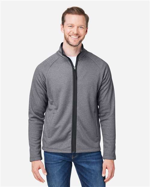 CORE365 Men's Venture Heathered Stripe Full-Zip Jacket - Model Front