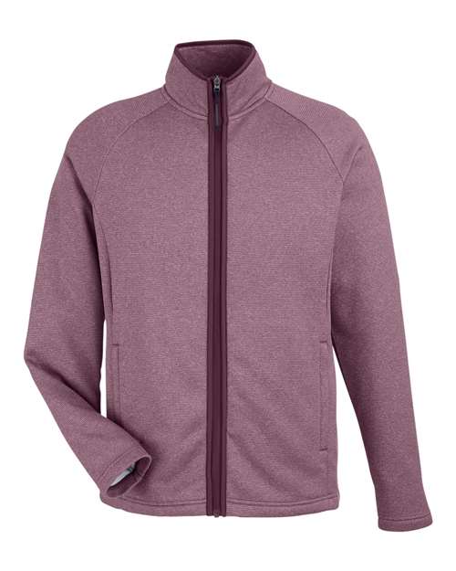 Men's Venture Heathered Stripe Full-Zip Jacket - Burgundy/ White Front