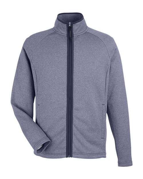 Men's Venture Heathered Stripe Full-Zip Jacket - Classic Navy/ White Front
