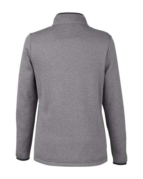 Women's Venture Heathered Stripe Quarter-Zip Pullover - Black/ White Back