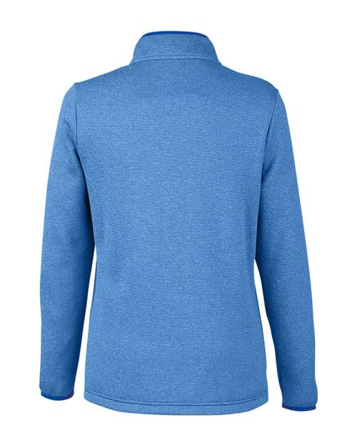 Women's Venture Heathered Stripe Quarter-Zip Pullover - True Royal/ White Back