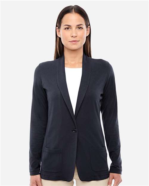 Devon & Jones Women's Perfect Fit™ Shawl Collar Cardigan - Model Front