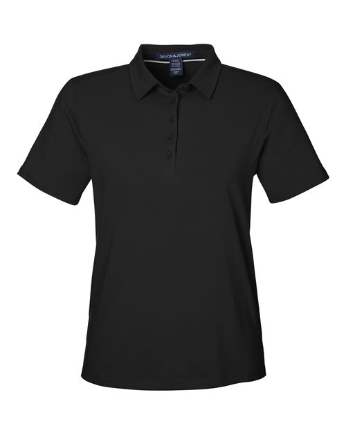 Women's Raleigh Stretch Polo - Black Front