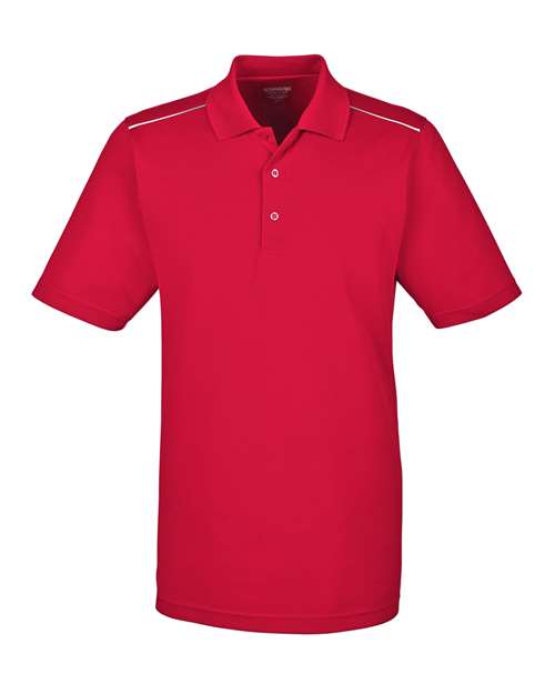 Men's Radiant Performance Piqué Polo with Reflective Piping - Classic Red Front