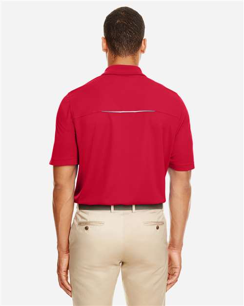 Men's Radiant Performance Piqué Polo with Reflective Piping - Classic Red Back