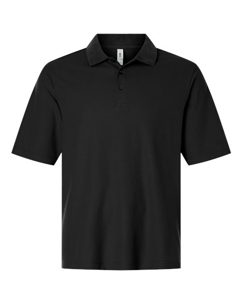 Men's Tall Resolve CVC Performance Pique Polo - Black Front