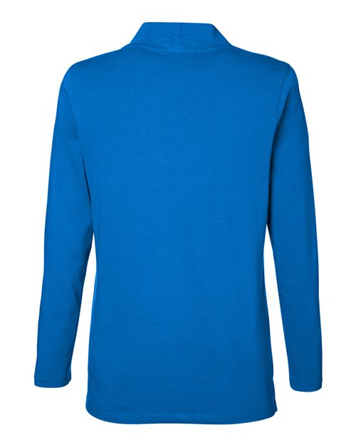 Women's Raleigh Shawl Collar Knit Top - French Blue Back