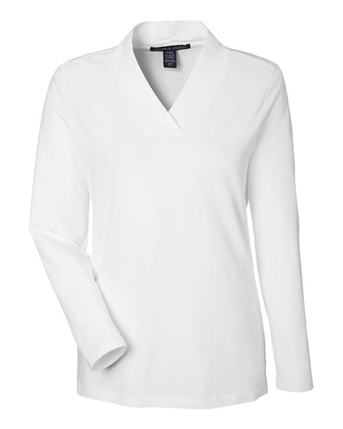 Women's Raleigh Shawl Collar Knit Top - White Front