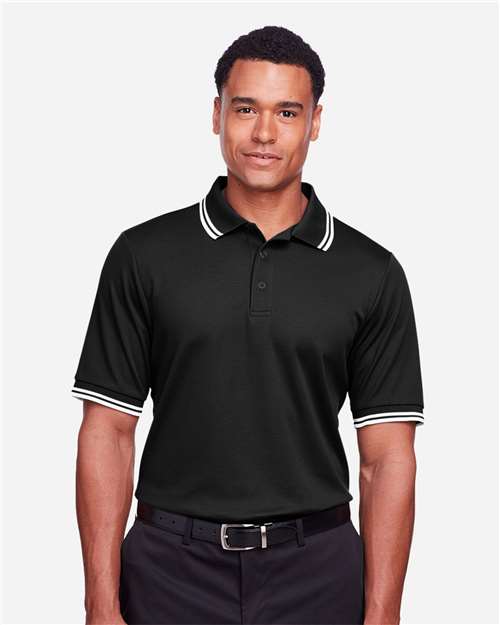 Devon & Jones Men's CrownLux Performance® Plaited Tipped Polo - Model Front
