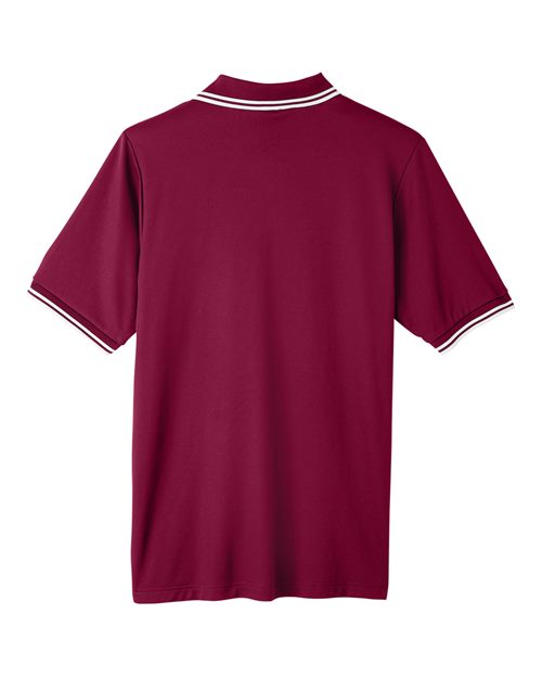 Men's CrownLux Performance® Plaited Tipped Polo - Burgundy/ White Back