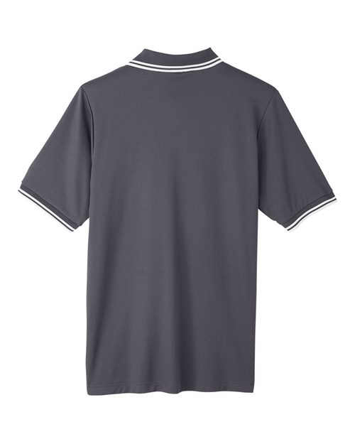 Men's CrownLux Performance® Plaited Tipped Polo - Graphite/ White Back