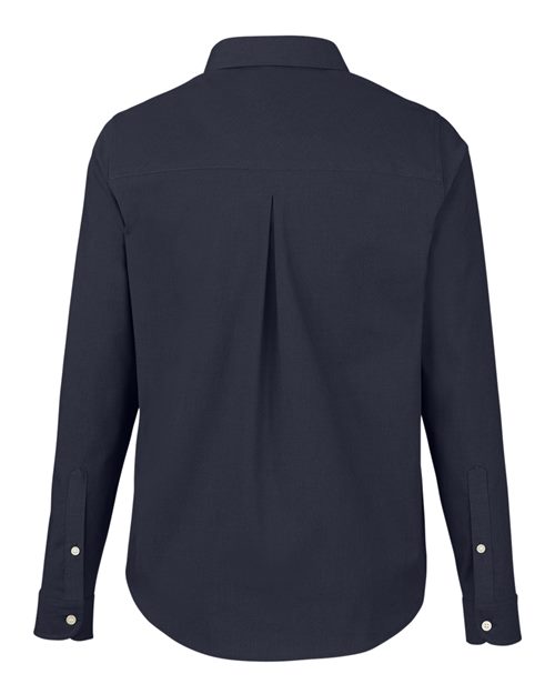 Women's CrownLux Performance® Spencer Poplin Dress Shirt - Navy Melange Back