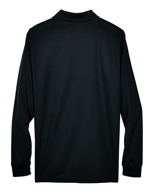 Men's Tall Pinnacle Performance Long Sleeve Piqué Polo - Black Back