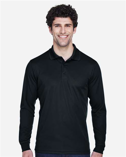 CORE365 Men's Tall Pinnacle Performance Long Sleeve Piqué Polo - Model Front
