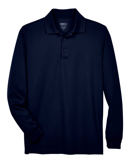 Men's Tall Pinnacle Performance Long Sleeve Piqué Polo - Classic Navy Front