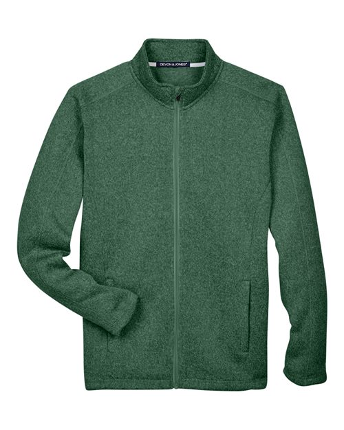 Men's Bristol Full-Zip Sweater Fleece Jacket - Forest Heather Front