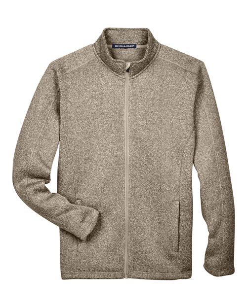 Men's Bristol Full-Zip Sweater Fleece Jacket - Khaki Heather Front
